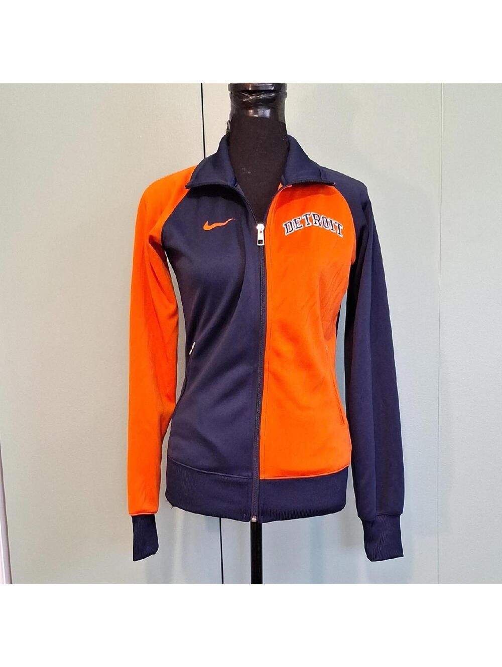 Nike Detroit Orange And Blue Zip Up Jacket Size Small